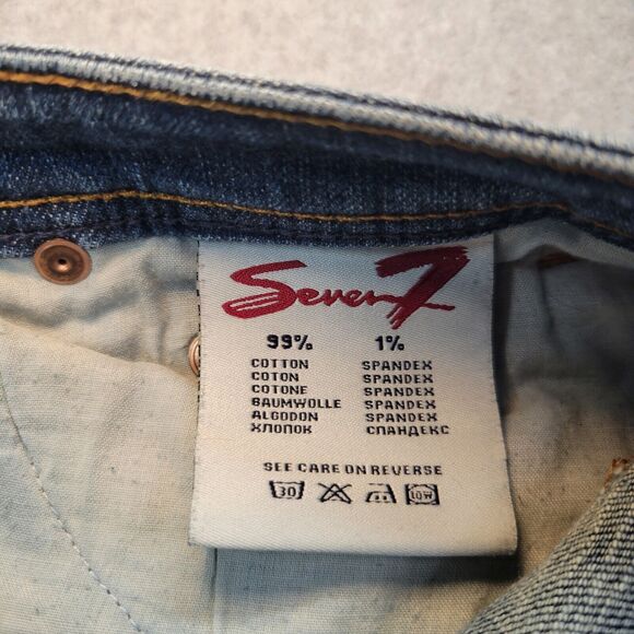 Seven 7 Brand Women's Size 34 Flare Jeans Blue Older Logo Cowgirl Country Glam - Picture 11 of 14